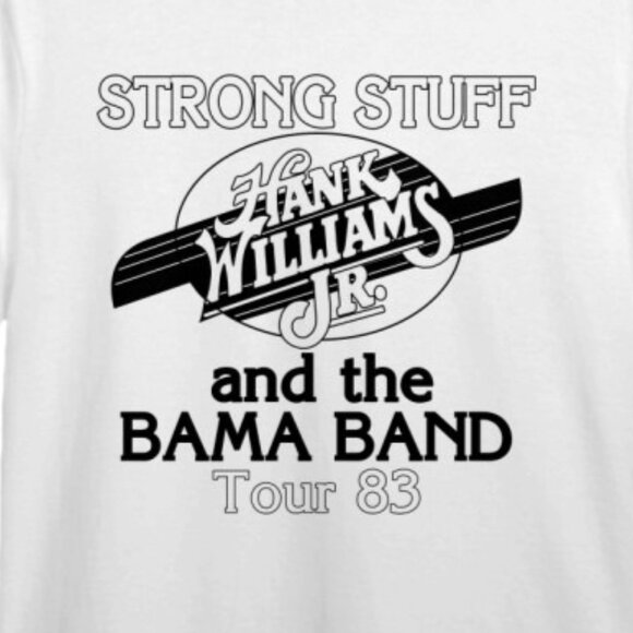 1983 Hank Williams Jr The Bama Band Strong Stuff Tour Graphic T-Shirt 2 Side 05 - Picture 3 of 6